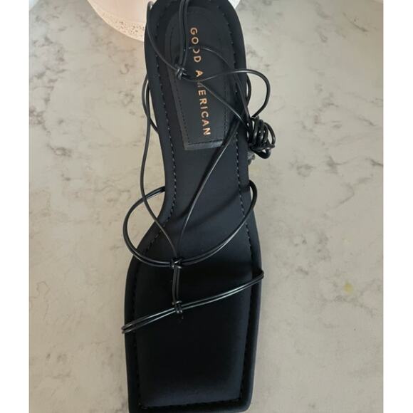 Great American Neoprene Black Strappy Black Heels Sz10 - Picture 3 of 8